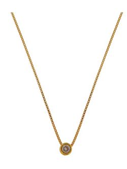 Colgante Plata Dorada Mujer PPRC7/C Punto D. Luz Circonita Redonda Mediana