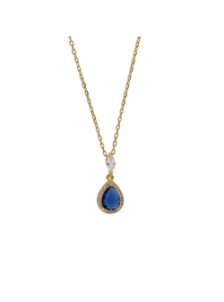 Colgante Plata Dorada Mujer PSET184/3C Circonitas Piedra Gota Verde