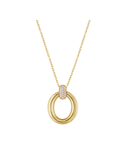 Colgante Plata Dorada Mujer PSET213/3C Circonitas Óvalo En Brillo