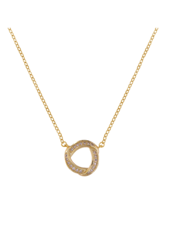 Colgante Plata Dorada Mujer PSET226/3C Círculo Entorchado Circonitas