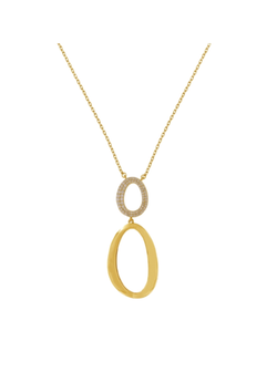 Colgante Plata Dorada Mujer PSET227/3C Óvalo Circonitas