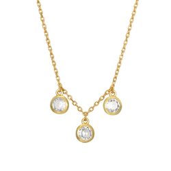Colgante Plata Dorada Tres Circonitas 5,5mm COZ0336DO 38+4cm
