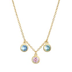 Colgante Plata Dorada Tres Circonitas Multicolor 5,5mm COZ0336DOVA 38+4cm