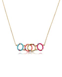 Colgante Plata Dorada Viceroy 15128C100-99 Círculos Circonitas Multicolor