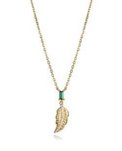 Colgante Plata Dorada Viceroy Mujer 2375C100-32 Pluma Circonitas Blancas Bicolor Verde
