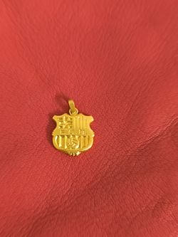 Colgante Plata FC Barcelona Escudo Dorado FCB-DCEA