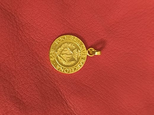 Colgante Plata FC Barcelona Escudo Original Dorado FCB-DCEO