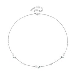 Colgante Plata Flor Circonitas 14mm COZ0298RH 38+6cm