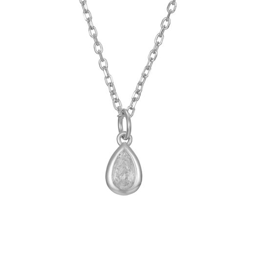 Colgante Plata Lágrima Circonita 5,5mm COZ0306Rh 38+4cm