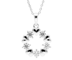 Colgante Plata Liska LAD7343CL Círculo Corazones Circonitas