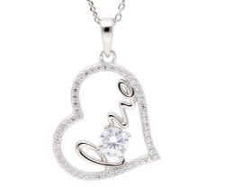 Colgante Plata Liska LAD7346CL Corazón C. Palabra LOVE Circonitas