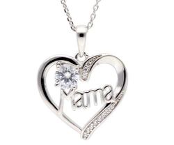 Colgante Plata Liska LAD7347CL Corazón C. Palabra MAMA Circonitas