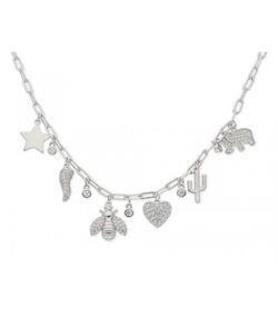 Pendentif Liska en argent pour femme, breloques en zircone LAD4634CL
