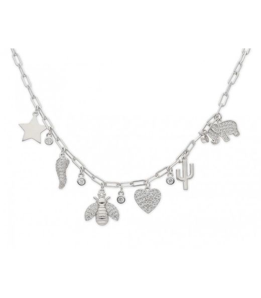 Pendentif Liska en argent pour femme, breloques en zircone LAD4634CL