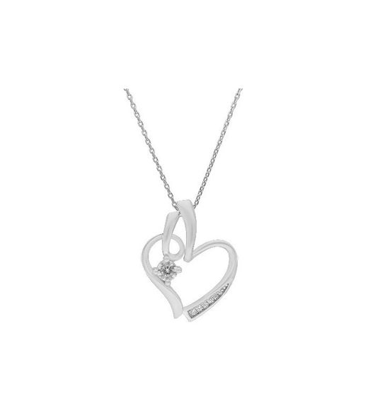 Pendentif Liska en argent pour femme LAD7062CL, cœur en zircone