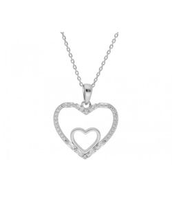Colgante Plata Liska Mujer LAD7097CL Corazones Dobles Circonitas