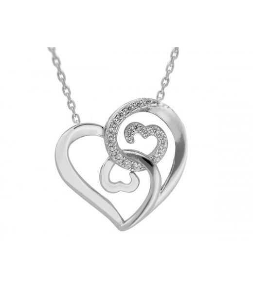 Liska Women's Silver Pendant LAD7253CL Heart Zirconia