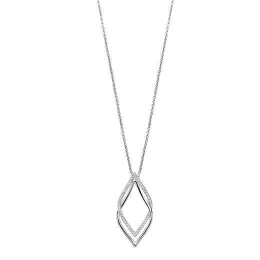 Colgante Plata Lotus LP1791-1/1 Aros Alargados Entrelazados Circonitas
