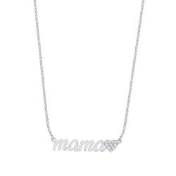 Colgante Plata Lotus LP1808-1/1 Palabra MAMÁ Corazón Circonitas