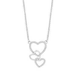 Colgante Plata Lotus LP1817-1/1 Corazones Circonitas Entrelazados