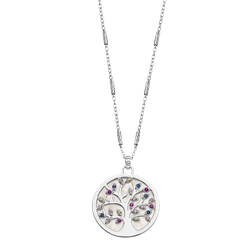 Colgante Plata Lotus LP1889-1/1 Árbol De La Vida Circonitas Multicolor