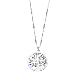 Colgante Plata Lotus LP1890-1/1 Árbol De La Vida Circonitas Multicolor