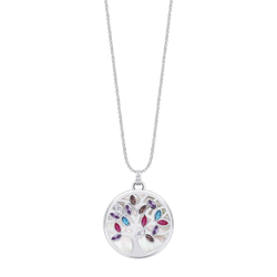 Colgante Plata Lotus LP1891-1/1 Árbol De La Vida Circonitas Multicolor