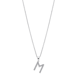 Colgante Plata Lotus LP1958-1/M Letra M Circonitas