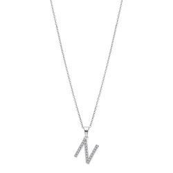 Colgante Plata Lotus LP1958-1/N Letra N Circonitas