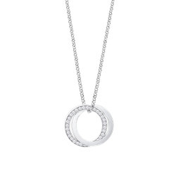 Colgante Plata Lotus LP1990-1/1 Aros Circonitas Entrelazados