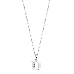 Colgante Plata Lotus LP3054-1/D Letra D Circonitas