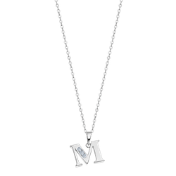 Colgante Plata Lotus LP3054-1/M Letra M Circonitas