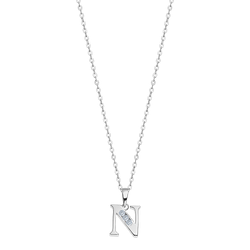 Colgante Plata Lotus LP3054-1/N Letra N Circonitas