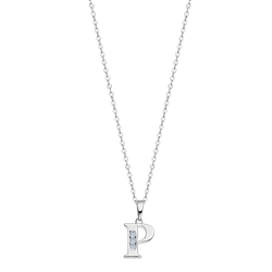 Colgante Plata Lotus LP3054-1/P Letra P Circonitas