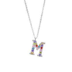 Colgante Plata Lotus LP3426-1/M Letra M Circonitas Multicolor