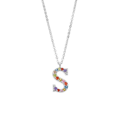 Colgante Plata Lotus LP3426-1/S Letra S Circonitas Multicolor