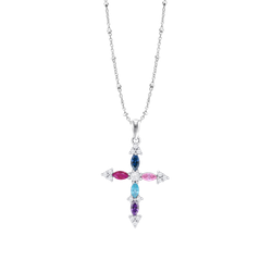 Colgante Plata Lotus LP3449-1/1 Cruz Circonitas Multicolor
