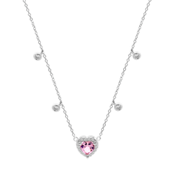 Colgante Plata Lotus LP3589-1/1 Corazón Circonitas Lila Bicolor Blancas