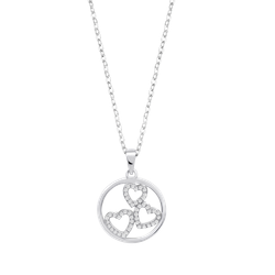 Colgante Plata Lotus LP3593-1/1 Círculo Corazones Circonitas