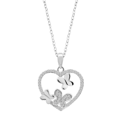 Colgante Plata Lotus LP3617-1/1 Corazón Mariposa Circonitas