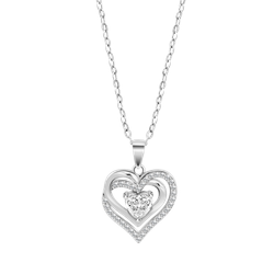 Colgante Plata Lotus LP3706-1/1 Corazón Doble Circonitas