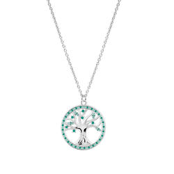 Colgante Plata Lotus LP3708-1/3 Árbol De La Vida Circonitas Verdes
