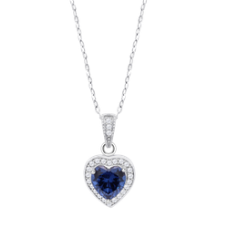 Colgante Plata Lotus LP3784-1/1 Corazón Circonitas Azul Bicolor Blancas