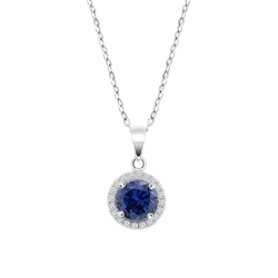 Colgante Plata Lotus LP3790-1/1 Círculo Circonitas Azul Bicolor Blancas