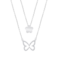 Colgante Plata Lotus LP3825-1/1 Flor - Mariposa Circonitas