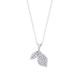 Colgante Plata Lotus LP3911-1/1 Hojas Circonitas