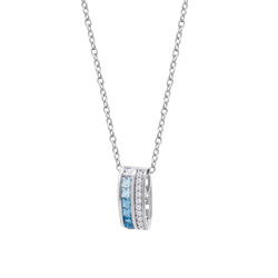 Colgante Plata Lotus LP3912-1/1 Aro Circonitas Azules Bicolor Blancas