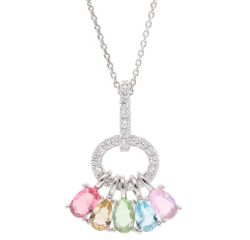 Colgante Liska Plata LPZ190CL Circonitas Multicolor