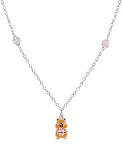 Colgante Plata Marea Niña D03607/BC Capibara Esmaltado C. Circonitas Rosa