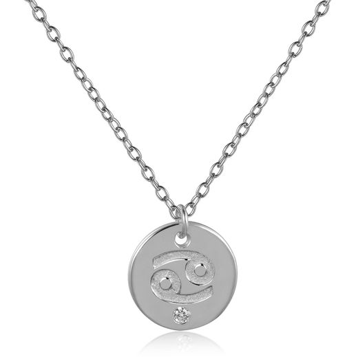 Colgante Plata Mujer 10mm COZ0157RH Zodiaco Cáncer Circonitas